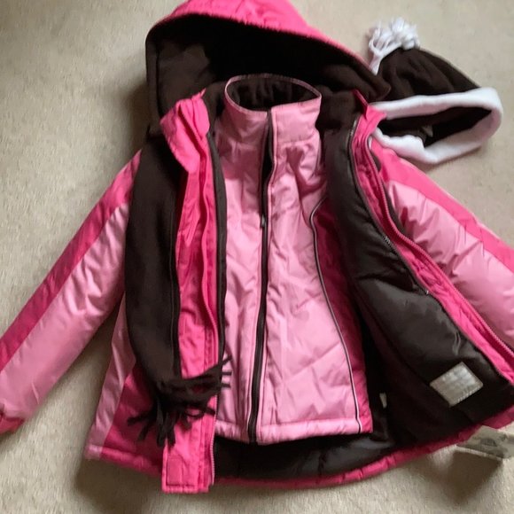 Rothschild Other - NWT Rothschild 4 in 1 All Season Pink 2 Coats in 1 L10-12  With Scarf & Hat. HP